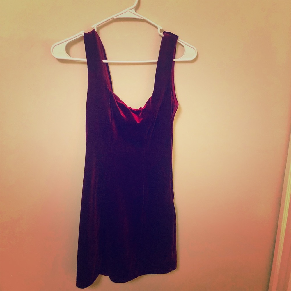 Red, velvet mini dress!